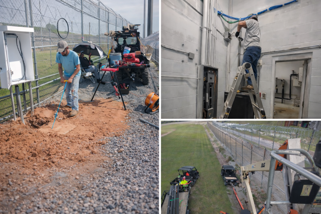 Alscan technicians installing correctional facility security systems