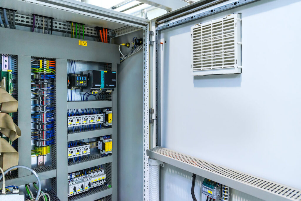 PLC-based system with switch control panel board.