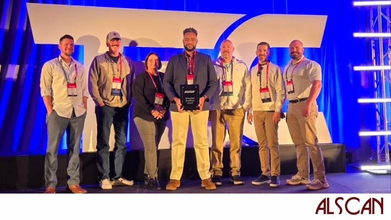 Dominic, certified security technician at Alscan, receiving FAST Technician Excellence Award, powered by PSA