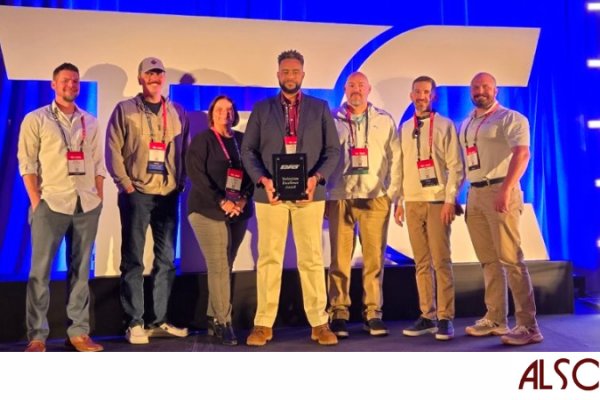 Dominic, certified security technician at Alscan, receiving FAST Technician Excellence Award, powered by PSA